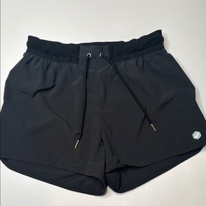 Asics Black Athletic Shorts Lightweight Elastic Waist